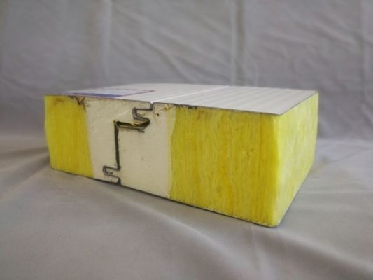 Fireproof Glass Fiber Sandwich Panel 80mm Soundproof Thermal Insulation