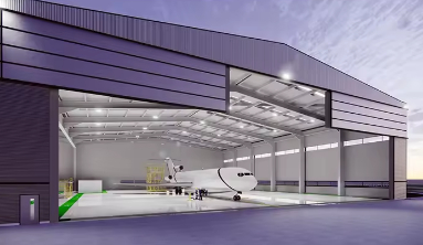 Baodu 1000 metri quadrati Edificio di magazzino struttura in acciaio leggero hangar tetto magazzino prefabbricato costruzione con muro di vetro