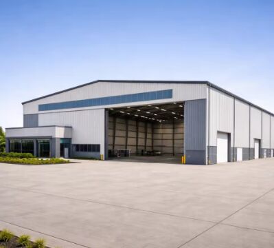 Magazzino industriale di edifici con struttura in acciaio di alta qualità